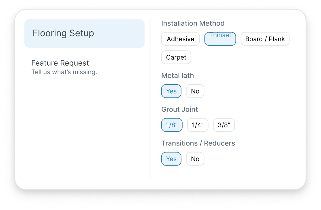 Flooring setup preview