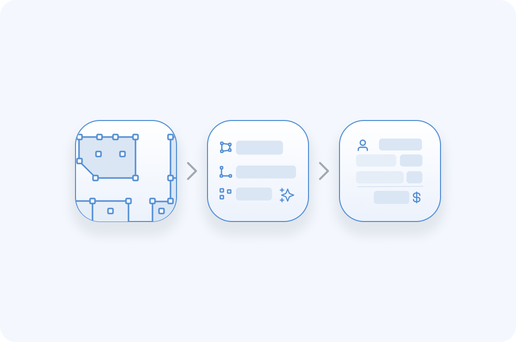 TakeCost workflow showing construction takeoff, scope generation, and estimate creation