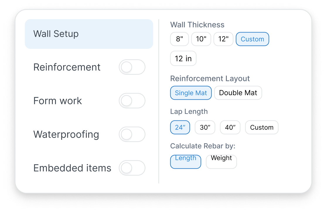 Concrete wall setup preview