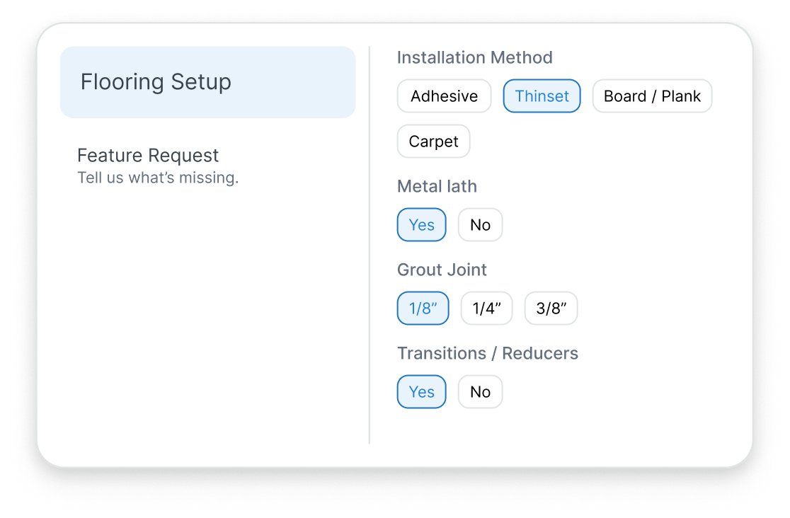 Flooring setup preview
