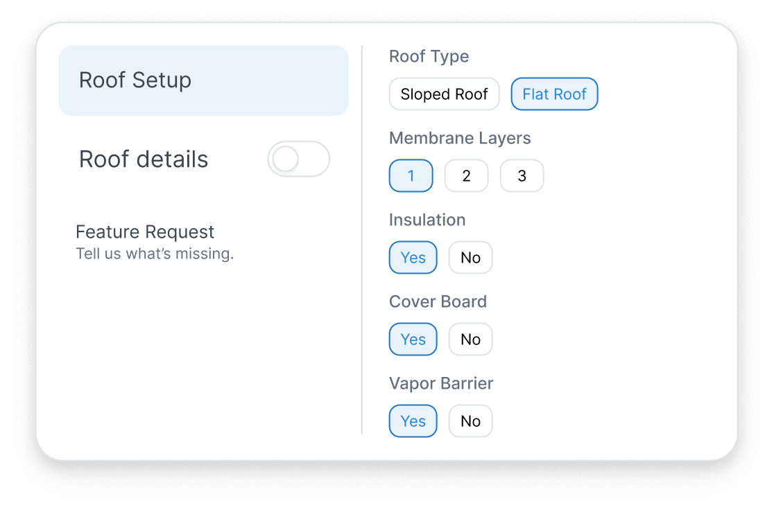 Roofing setup preview